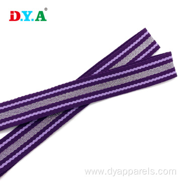 designs 20mm purple patterned lurex polyester webbing